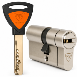 RB-LOCKS Цилиндр D7R 90 мм (35х55 мм) Никель   Ключ-Ключ